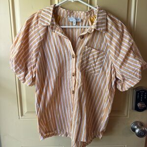 Hayden Yellow and White Striped Shirt